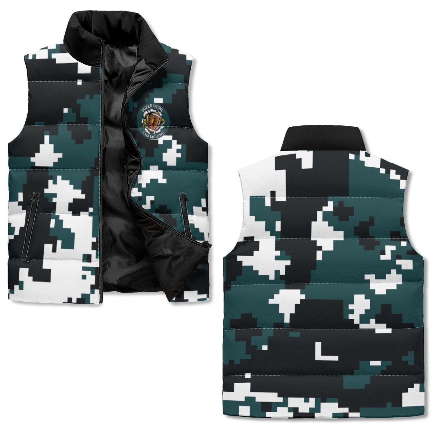 Kicxs PHI Unisex Lightweight All Collar Zip Up Puffer Vest 1Tweezy Apparel 79.99 79.99 Puffer Vest