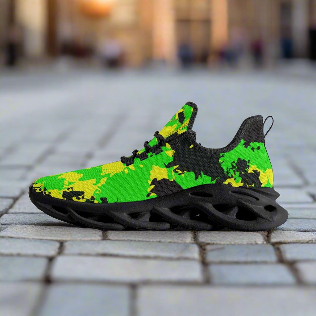 Jamaican Camo Bounce Mesh Knit Sneakers $ Rastaman Apparel Rastaman Apparel 1Tweezy Apparel