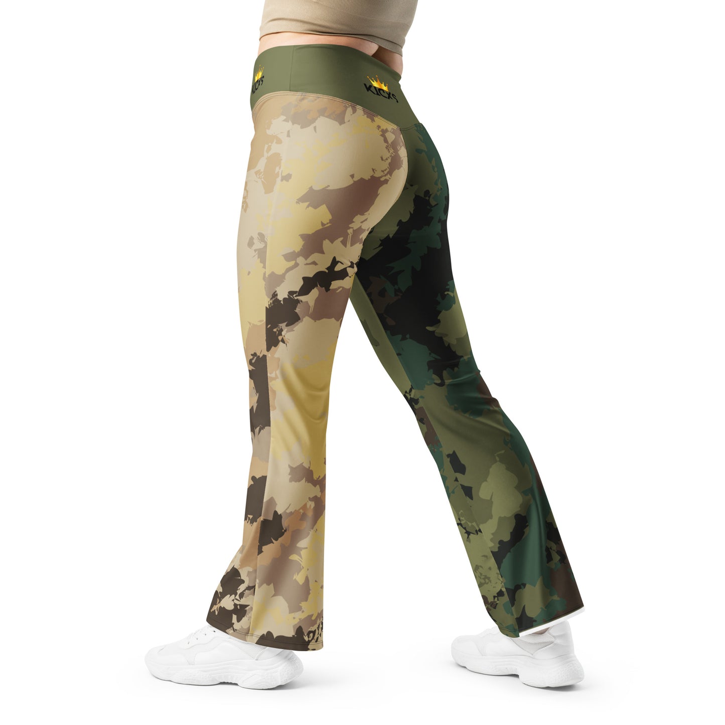 Kicxs Tu-Tone Camouflage Flare Leggings