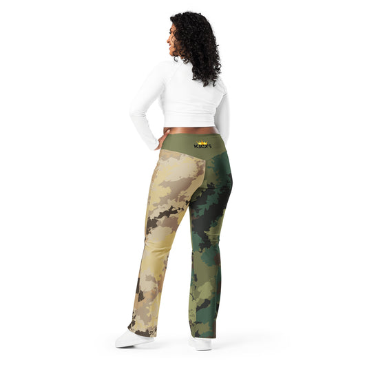 Kicxs Tu-Tone Camouflage Flare Leggings