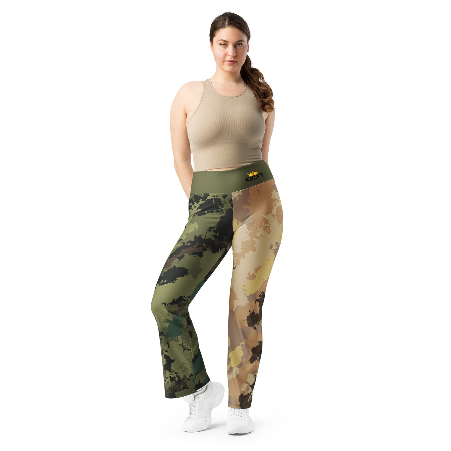 Kicxs Tu-Tone Camouflage Flare Leggings