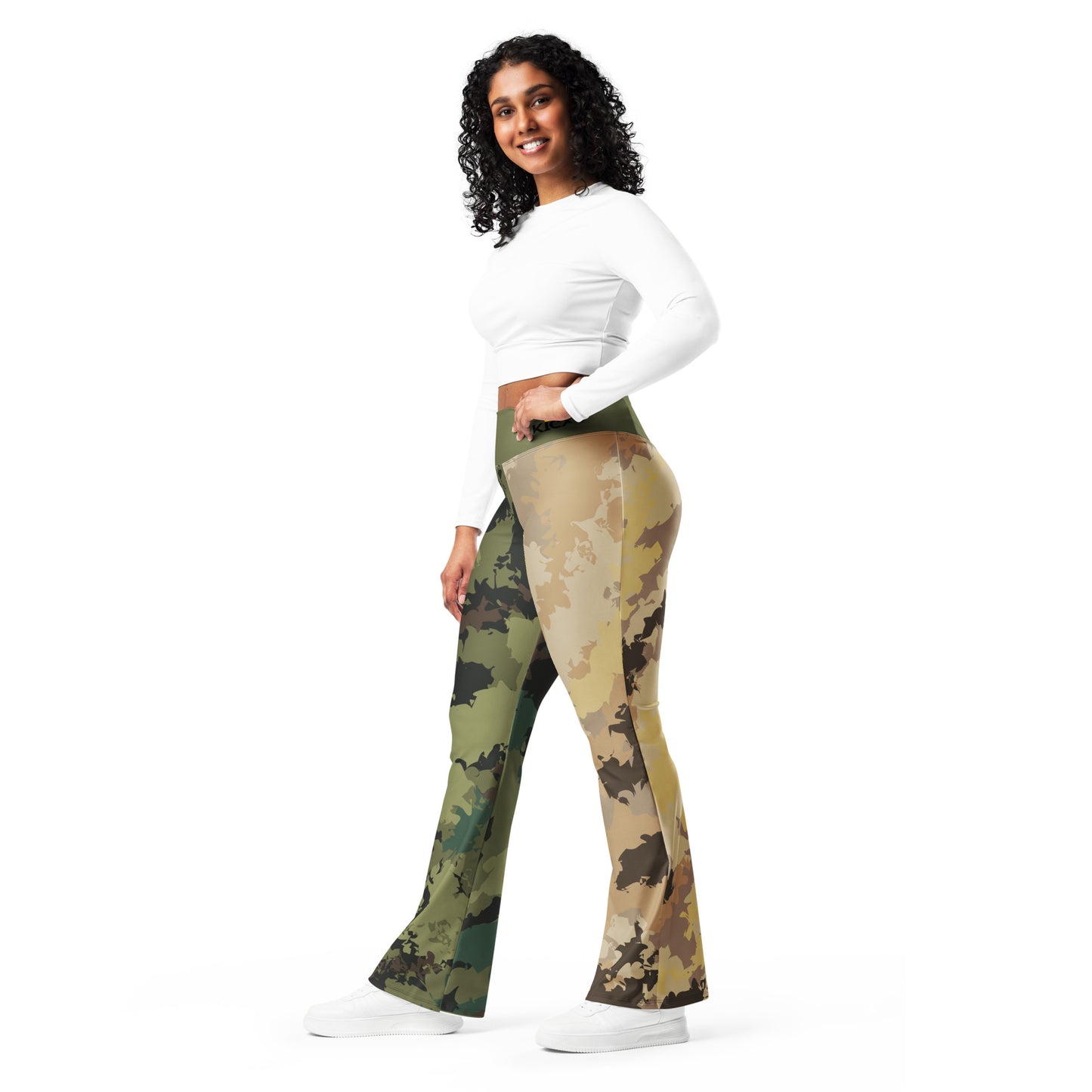 Kicxs Tu-Tone Camouflage Flare Leggings