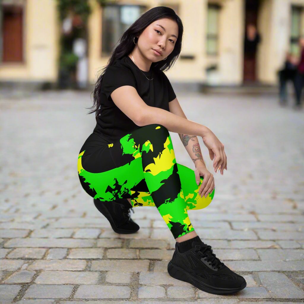Jamaican Camo Leggings with pockets $ Rastaman Apparel Rastaman Apparel 1Tweezy Apparel