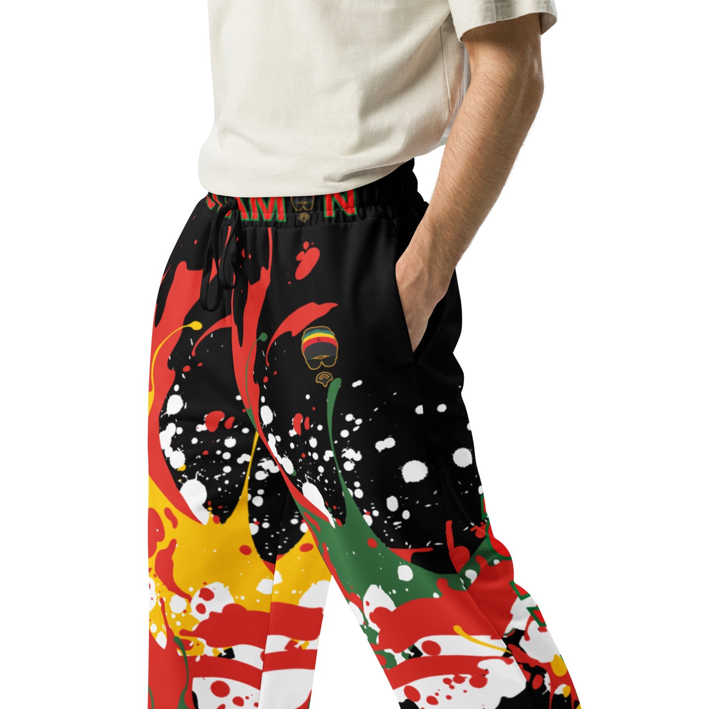 Rastaman Wide-leg Sport Joggers - Black