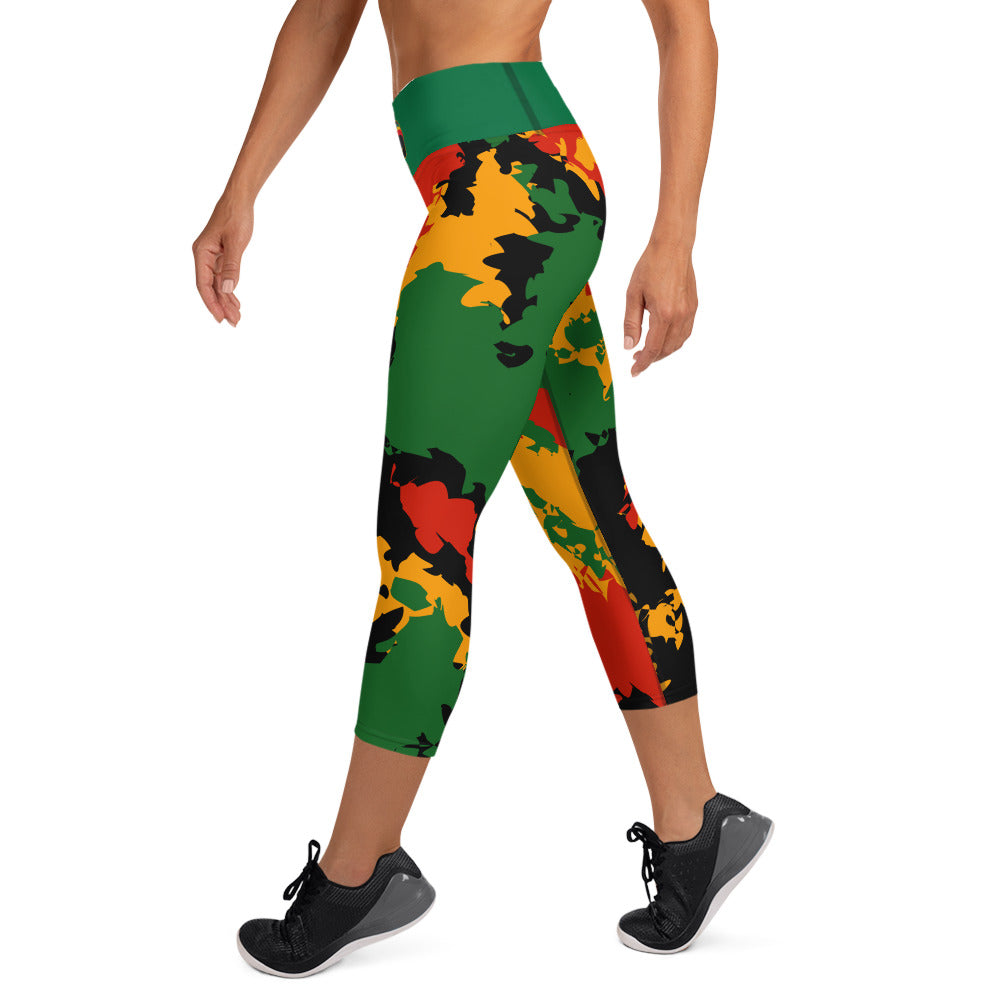 Rastaman Camo Yoga Capri Leggings
