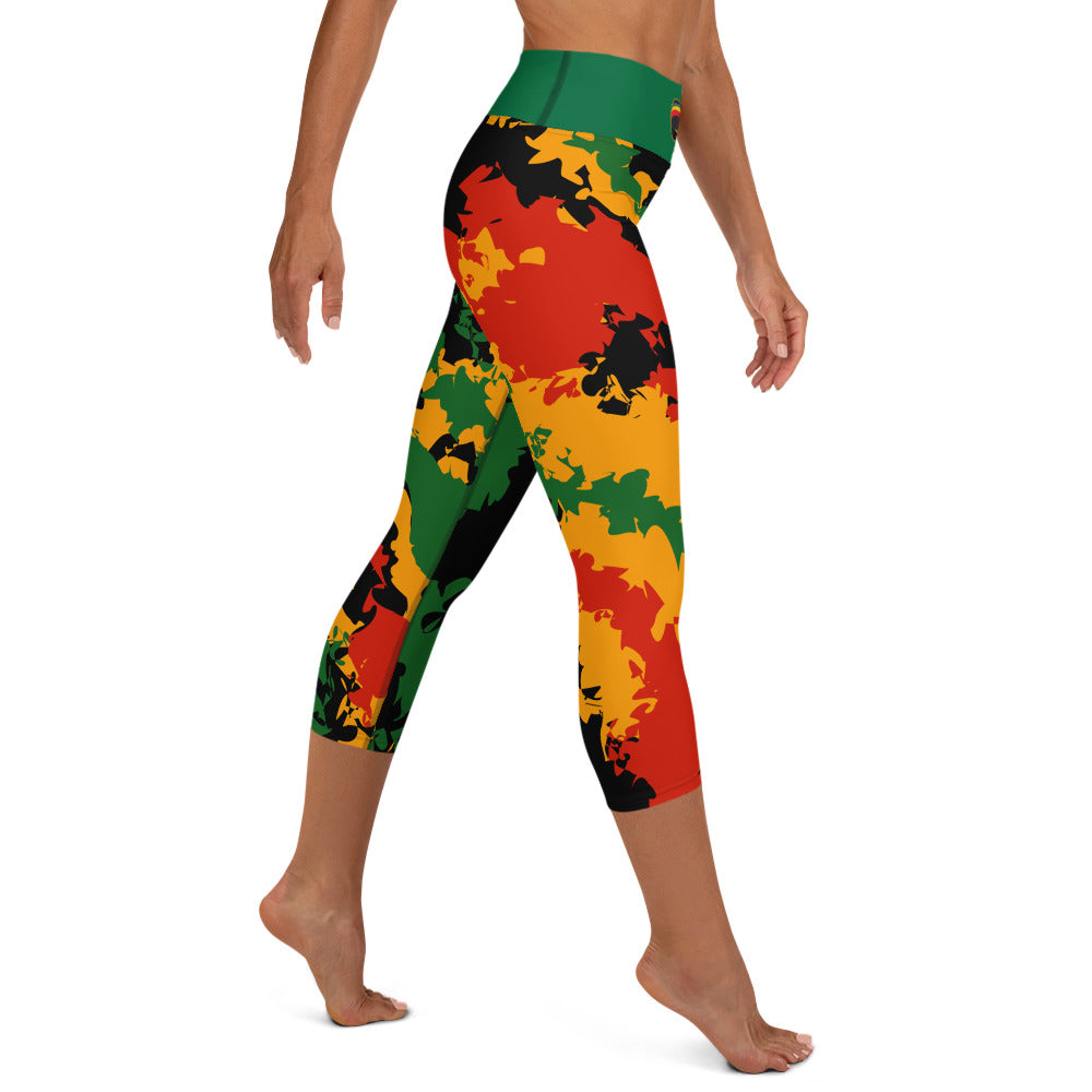 Rastaman Camo Yoga Capri Leggings
