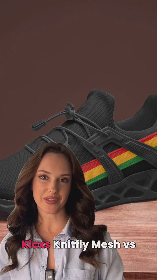 Rastaman Black Mesh Running Shoes