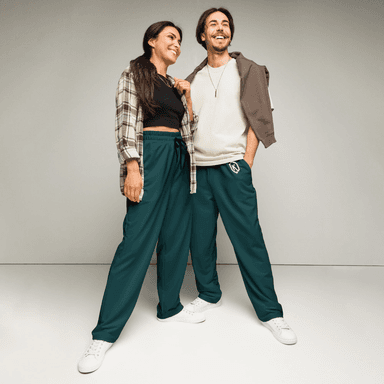 Kicxs Wide-Leg Joggers - Hunter Green 1