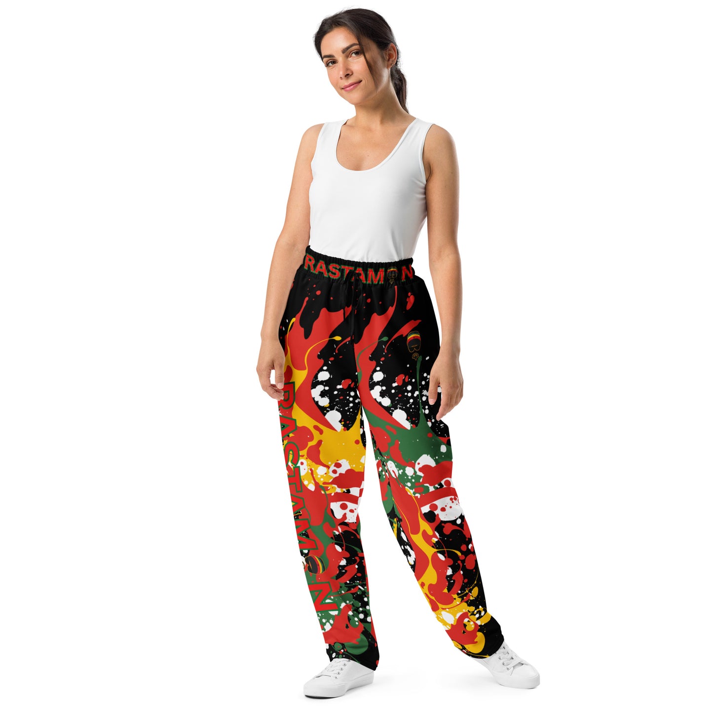 Rastaman Wide-leg Sport Joggers - Black
