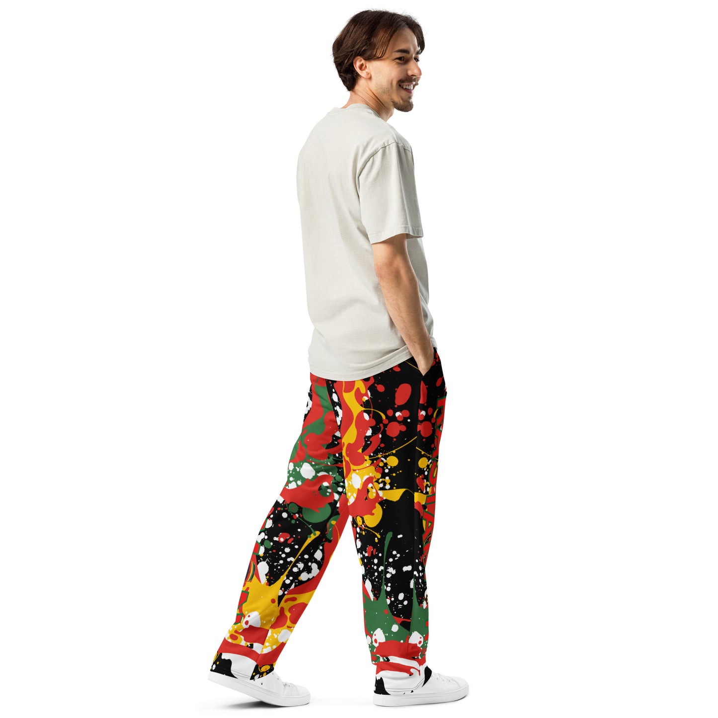 Rastaman Wide-leg Sport Joggers - Black
