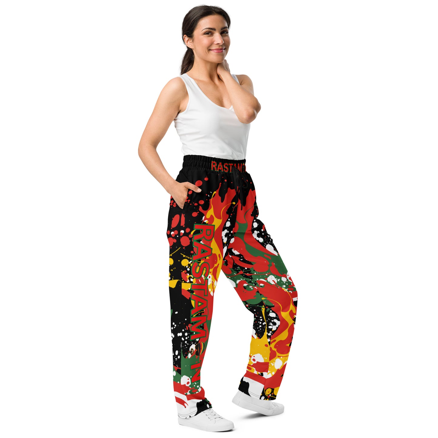Rastaman Wide-leg Sport Joggers - Black