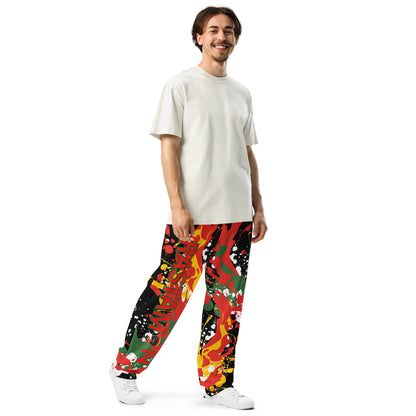 Rastaman Wide-leg Sport Joggers - Black